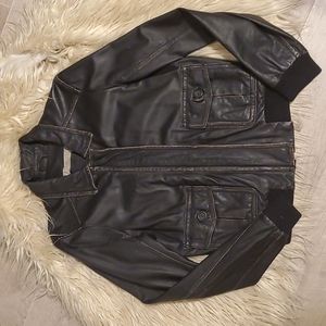 J Crew Collection leather bomber jacket